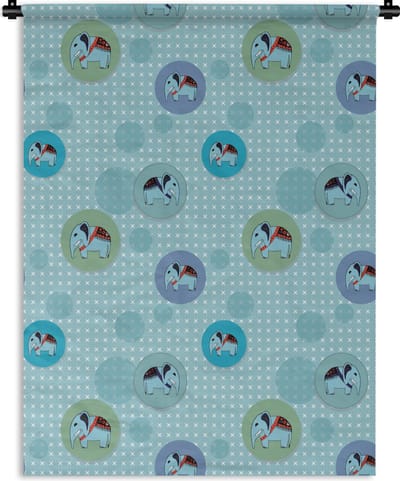 Wandkleed - Wanddoek - Olifant - Stippen - Design - 150x200 cm - Wandtapijt