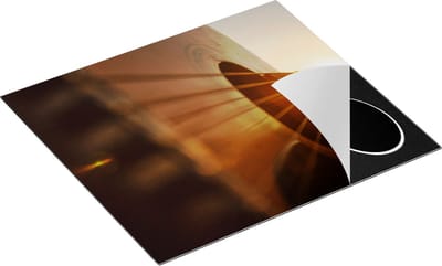 Chefcare Inductie Beschermer Gitaar Spelen tijdens Zonsondergang - 60x50 cm - Afdekplaat Inductie - Kookplaat Beschermer - Inductie Mat