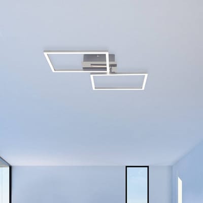 Briloner Leuchten - LED plafondlamp, plafondlamp dimbaar, incl. afstandsbediening, incl. kleurtemperatuurregeling, incl. nachtlichtfunctie en timer, chroom aluminium