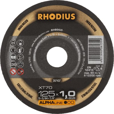 Slijpschijf - 1.0mm*125 - Rhodius - 10 stuks - Slijpschijven