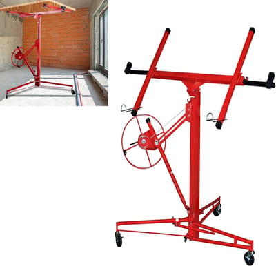 XXL Platenlift - Droogbouw Lift - Plaatsen Gipsplaten - Inklapbaar Verstelbaar - 140-350cm Werkhoogte - rood