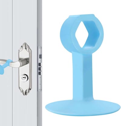 Siliconen Deurstopper - Zuignap Muurbeschermer - Muren Beschermen - Zacht Flexibel Siliconen - 7x4x4 cm - Hemelsblauw