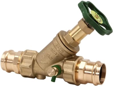 Schlösser Armaturen JS Vrijstroomventiel, met persaansluiting (binnendraad), met aftapping, met niet-stijgende spindel, DN32, persaansluiting 35mm, DVGW gekeurd, 0015383500001