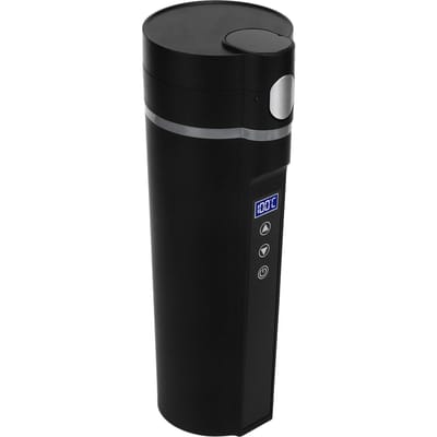 Mug de Voyage Chauffant Électrique 450ml Contrôle Intelligent de la Température Faible Bruit Noir Tasse Chauffante Intelligente pour Voyager Camper L
