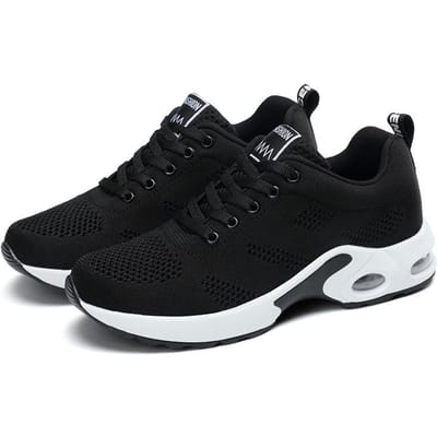 Orthopedische Sneakers Dames Ademende Casual Schoenen Outdoor Lichtgewicht Sportschoenen Casual Wandelen Platform Dames Sneakers 38 black