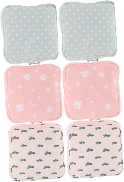Menstruatiepads Organizer - Maandverband Tasje - Hygiënisch Opbergen - Discreet Ontwerp - 15 x 15 cm - Multicolor