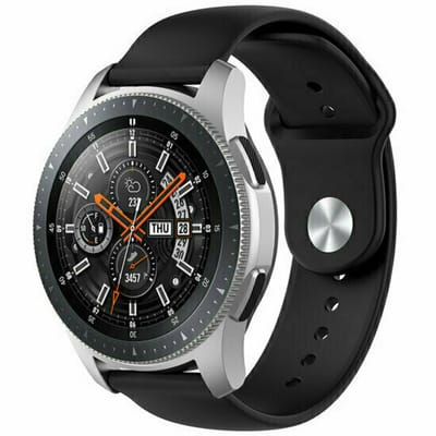 By Qubix - Rubberen sportband - Zwart - geschikt voor Huawei Watch 5 - 46mm