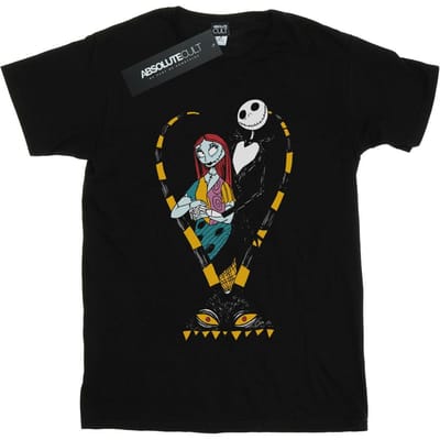 Disney Dames/Dames Nightmare Before Christmas Jack And Sally Love Boyfriend T-shirt (Zwart)