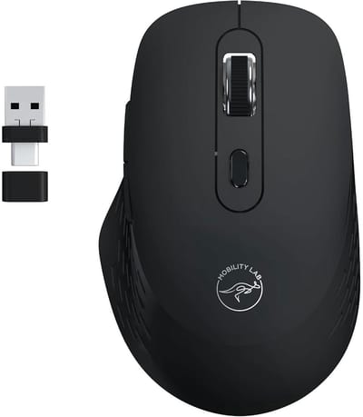 Muis - 2x Bluetooth + 2,4 GHz USB-ontvanger - MOBILITY LAB - PHANTOM - Zwart en transparant