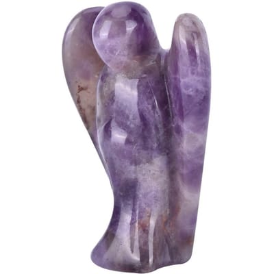 Prachtig Natuurlijk Helder Kwarts Kristal Helende Kracht Gesneden Engel Figuur Purple