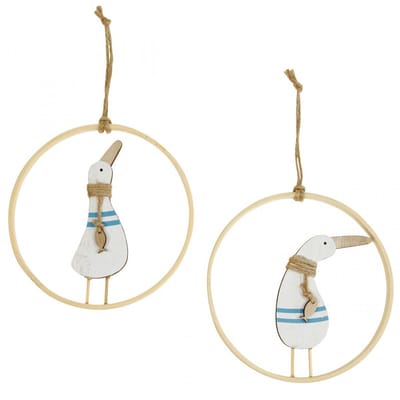 Hangdecoratie raamdecoratiehanger maritieme decoratie eend Ø15cm 4 stu