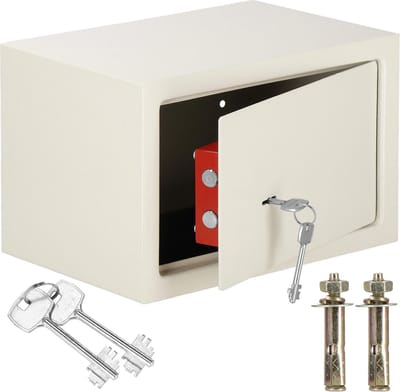 Springos Kluis - Sleutelkluis - Kluisje met Sleutel - 31 x 20 x 20 cm - Beige
