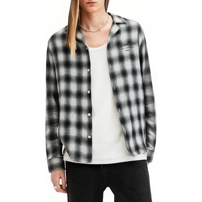 AllSaints Undrgrnd Ls Ch Shirt Off White Maat: XS | Casual Overhemden Outlet | Heren | Zwart