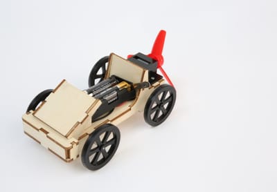 De Bouwplaats Sportauto op Windkracht - Science Kit bouwpakket - 32 onderdelen