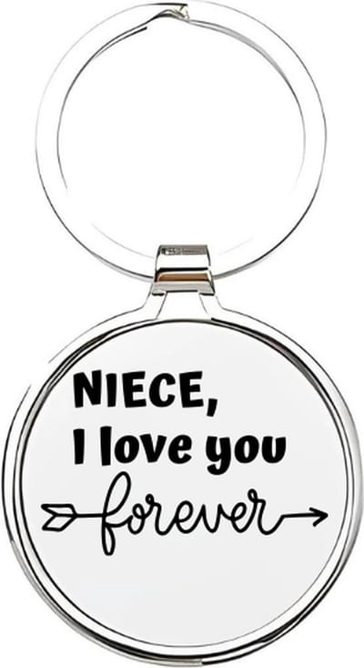Akyol - niece i love you forever Sleutelhanger - Nicht - de liefste nicht - nicht sleutelhanger - sleutelhanger - sleutelhanger voor nichten - familie sleutelhanger - verjaardagscadeautje - cadeau voor de liefste nicht - cousin - 4 x 7,5 CM