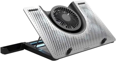 Laptop Koeler - Koelpad Notebook - Voorkom Oververhitting - Stille Ventilator - Tot 18 Inch - Zilver