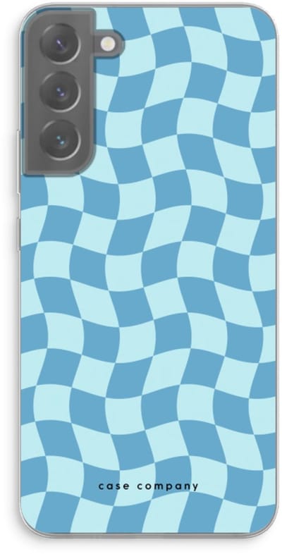 Case Company® - Hoesje geschikt voor Samsung Galaxy S22 Plus hoesje - Grid Blauw - Soft Cover Telefoonhoesje - Bescherming aan alle Kanten en Schermrand