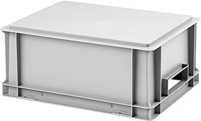 4 Stuks Euroboxen 40x30x17,5 cm - Grijs, 16,5 Liter, Geschikt voor Levensmiddelen