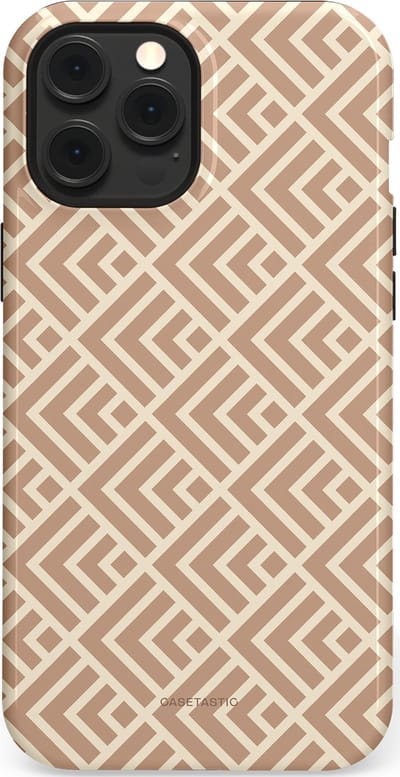 Casetastic Hoesje Geschikt voor Apple iPhone 12 Pro Max Magsafe - Stijlvolle Beschermende Duo-layer Case - Abstract Zand Kunst