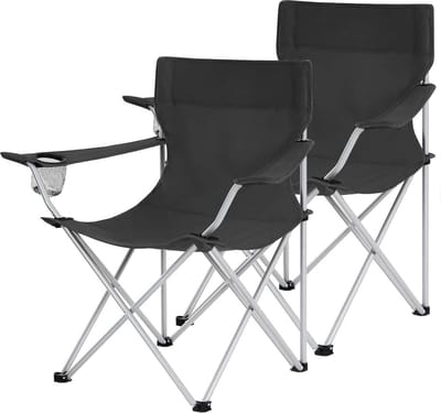 2-delige opvouwbare campingstoelen - buitenstoelen - visstoelen - lichtgewicht en draagbaar - 84 cm x 52 cm x 81 cm