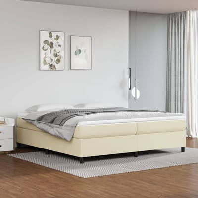vidaXL - Boxspring - bed - kunstleer - crèmekleurig - 200x200 - cm