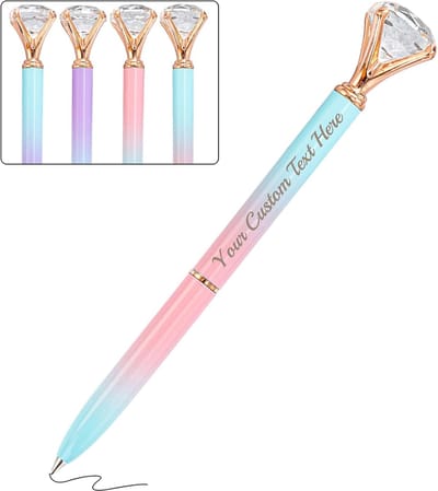 Gepersonaliseerde Pennen - Kristallen Pennen - Cadeau Geven - Uniek Kristal Design - 1 Stuk - Roze