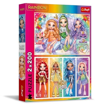 2-in-1 Puzzelset voor Tieners - Regenboog Thema, 2 x 200 Stukjes