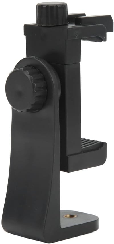 Dailygoods - Telefoon statiefbevestiging - Universele smartphone-bevestigingsadapter - 360° draaibaar - Verstelbare klemhouder - Compatibel met 2,2 to...