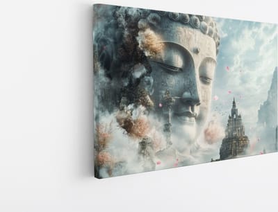 Saammp Canvas Schilderij - Boeddha - Kunst - 45x30 - Foto op canvas - Wanddecoratie - Muurdecoratie Woonkamer - Canvas schilderijen