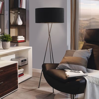 EGLO Fondachelli Vloerlamp - E27 - 151,5 cm - Zwart/Koper