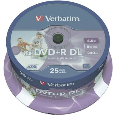 Verbatim 43667 DVD+R DL disc 8.5 GB 25 stuk(s) Spindel Bedrukbaar