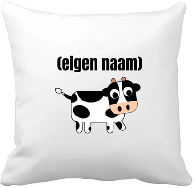 Akyol - kleine koe met eigen naam Kussen hoes - Koe - boeren/koeien liefhebbers - iemand die houdt van koeien - verjaardag - cadeau - kado - geschenk - 40 bij 40 cm