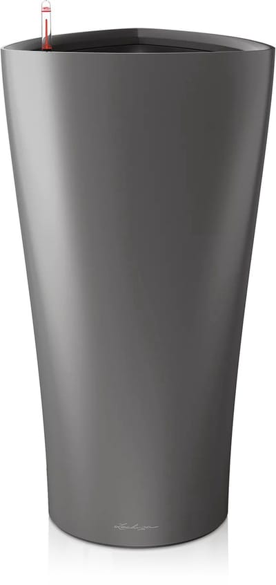 LECHUZA DELTA PREMIUM 30 Plantenbak - met uitneembare binnenbak - met bewateringssysteem - ALL-IN-ONE set met LECHUZA-PON - - antraciet metallic