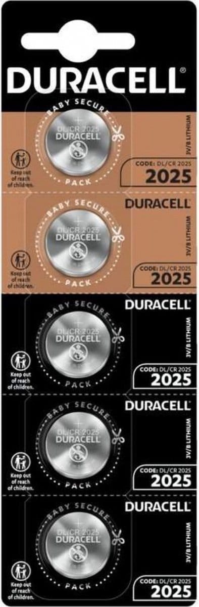 Duracell knoopcel lithium CR 2025 - 5 stuks