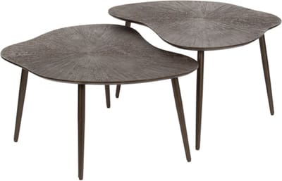 AnLi Style Salontafel set/2 Brown Ray Metal organisch