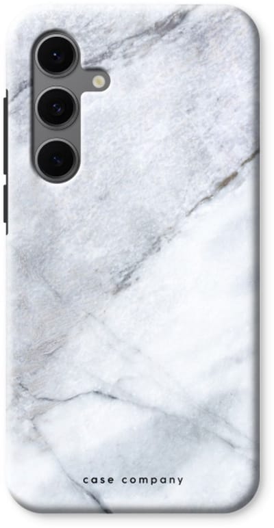 Case Company® - Hoesje geschikt voor Samsung Galaxy S24 FE hoesje - Witte marmer - Tough Case - Maximale Bescherming alle Kanten en Schermrand