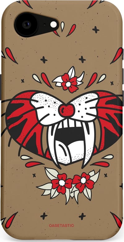 Casetastic hoesje geschikt voor Apple iPhone 16e / Apple iPhone 17e - MagSafe - Dubbellaagse bescherming - Wilde kracht - Fashion Case - Taupe Donkergrijs Bordeaux