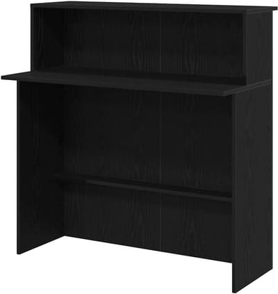 Receptiebalie - Kantoorbalie Werkplek - Professionele Ontvangst - Geïntegreerde Opbergruimte - 100x50x1035 cm - Zwart