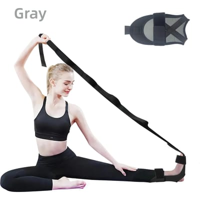 Fascia Stretcher Eindelijk Weer Flexibel Yogariem Riem Voet Strekband Beroerte Hemiplegie Revalidatie Been Stretcher grijs