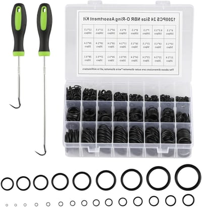 1200 Stuks O-Ringen Assortiment, Rubber Sealing Rings voor Sanitair, Gas en Auto's, Diverse Maten en Toepassingen