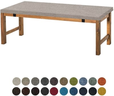 Bankkussen, zitkussen, 70 x 35 x 5 cm, wasbaar, antislip, comfortabel bankkussen voor bank, vensterbank, tuinmeubelen, terras, binnen, grijs