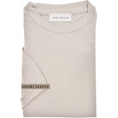 John Miller T-Shirt Casual Crew Neck Solid Color Hyperstretch Licht Grijs / male