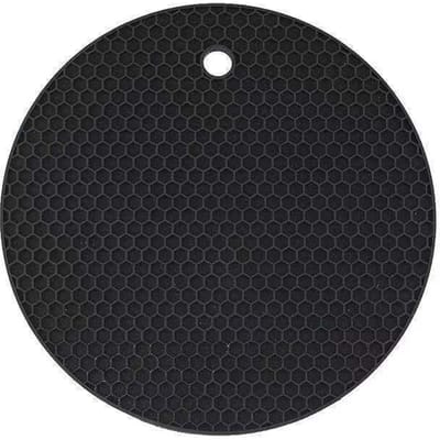 Siliconen Isolatiepad, Moderne Zwarte Honingraat Textuur Ronde Antislip Hete Pot Mat Voor Tafel L - 1PC zwart