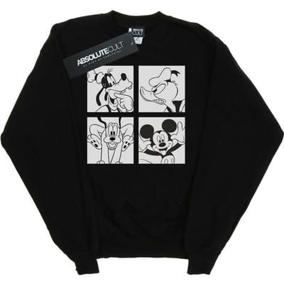 Disney Heren Mickey, Donald, Goofy en Pluto Boxed Sweatshirt (Zwart)