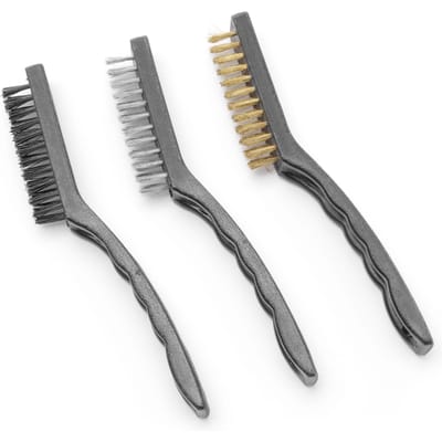 Brosse de nettoyage pour grille de barbecue acier nylon laiton SET 3 pièces longueur 230 mm Hendi 525531