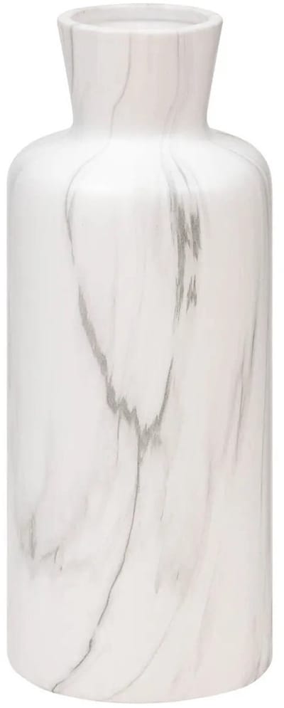 Atmosphera Bloemenvaas Athens - mat marmer wit - keramiek - D12 x H30 cm - stelen en boeketten