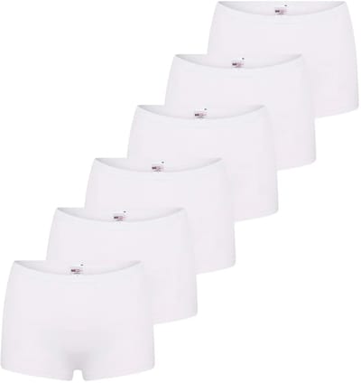 Beeren 6-pack Comfort dames boxershort katoen - Voordeelverpakking - Aanbieding - Multipack - Wit / M