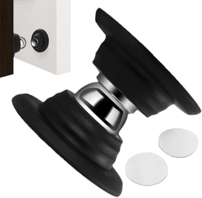 Magnetische Deurstopper - Deurvanger Houder - Stille Deuropening - Geen Boren Nodig - 5.5 cm - Zwart