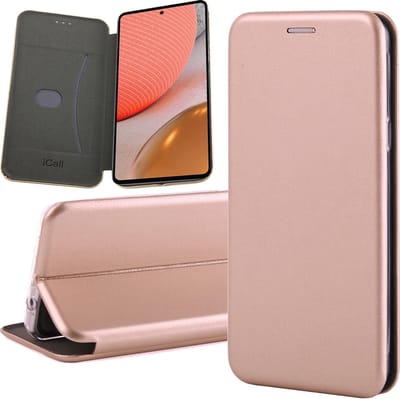 Hoesje geschikt voor Samsung Galaxy A72 - Portemonnee Book Case - Roségoud