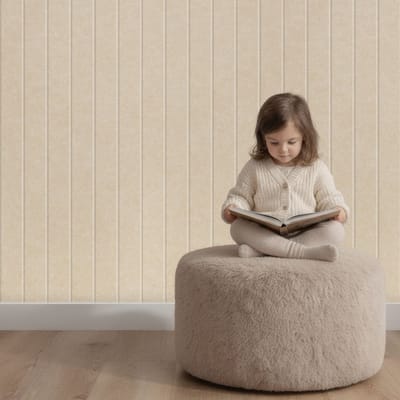 Wandpaneel vilt, lattenwand 100 mm, beige – 2950 x 1200 mm | 9mm dik | Verbetert de akoestiek | Eenvoudige montage | Wanddecoratie